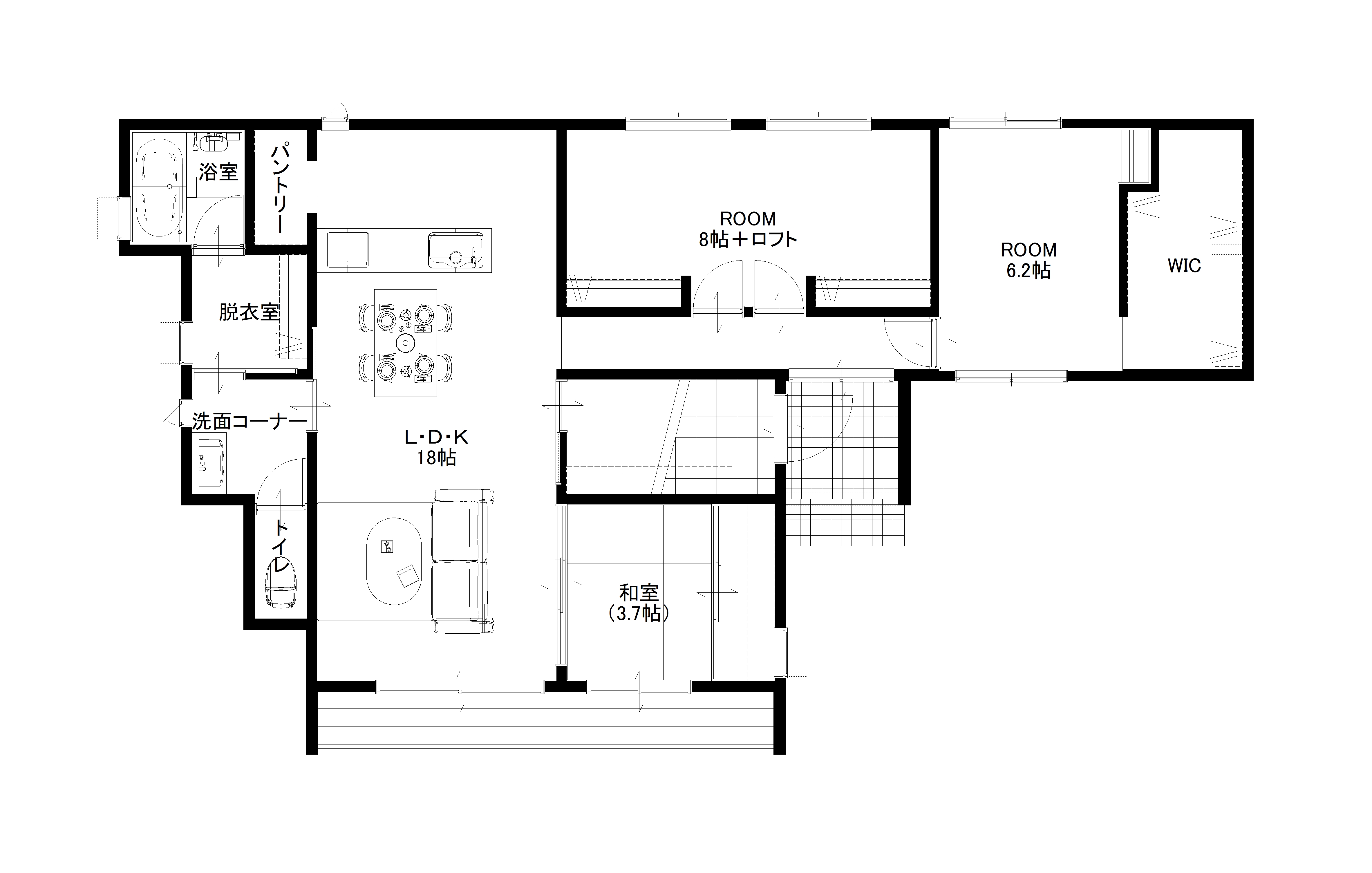 木脇5平屋間取り図